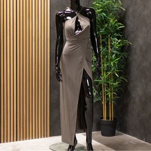 Lush Gray Wrap Maxi Dress, Size L